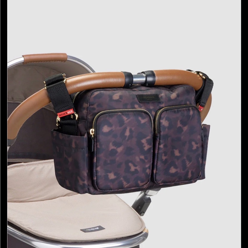 Storksak Leopard print stroller bag